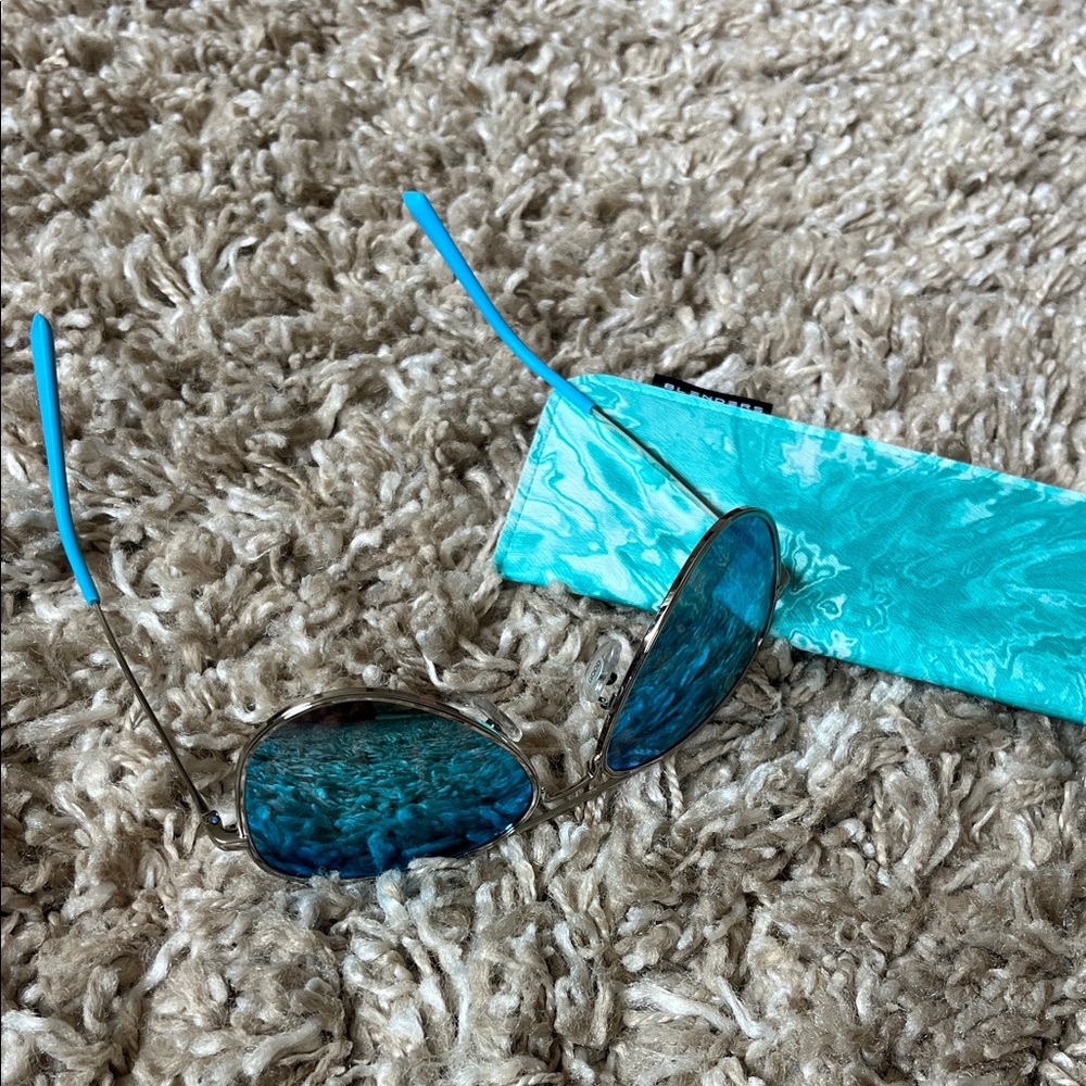 Blenders Blue Aviator Sunglasses - Picture 5 of 16